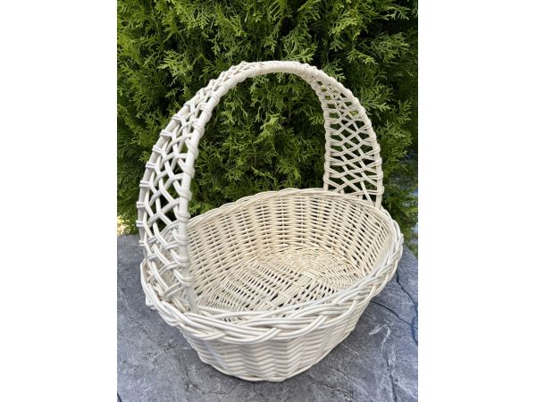 Кошик з білої лози 35х27х32 Великодній кошик