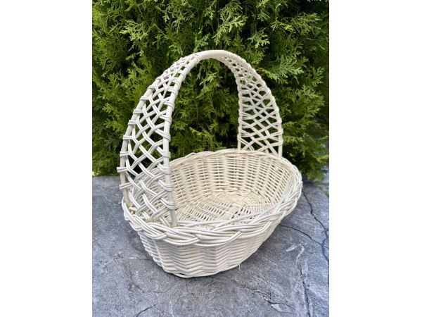 Кошик з білої лози 31х25х28 Великодній кошик