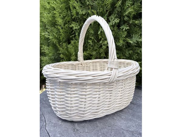 Кошик з білої лози 36х27х33 Великодній кошик