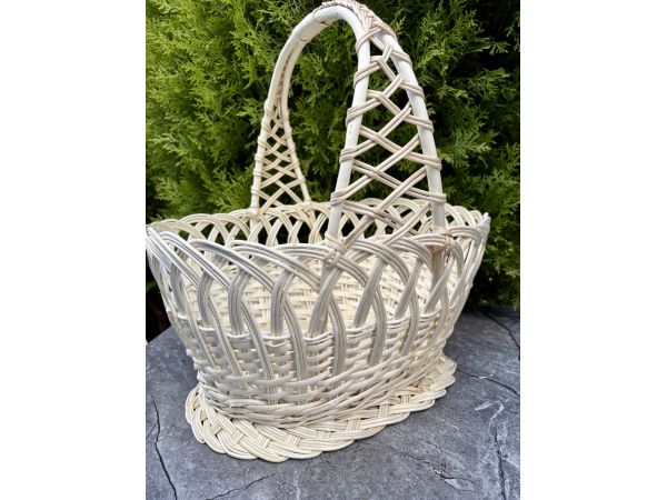Кошик з білої лози 36х32х38 Великодній кошик