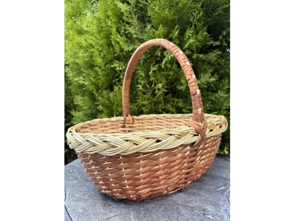 Пасхальний кошик ручної роботи з лози Великодній кошик 38х30х32 см
