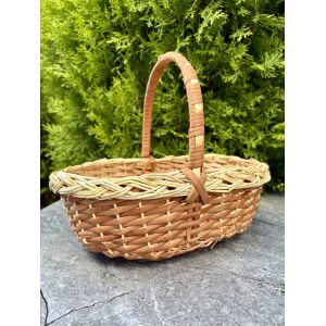 Пасхальний кошик ручної роботи з лози Великодній кошик 30х22х23 см