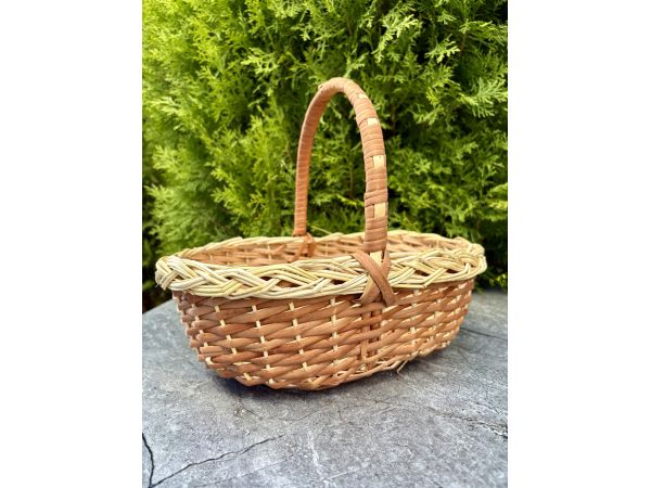 Пасхальний кошик ручної роботи з лози Великодній кошик 30х22х23 см