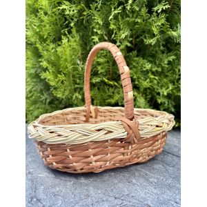 Пасхальний кошик ручної роботи з лози Великодній кошик 26х18х20 см малий