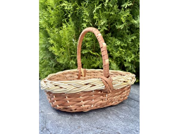 Пасхальний кошик ручної роботи з лози Великодній кошик 26х18х20 см малий