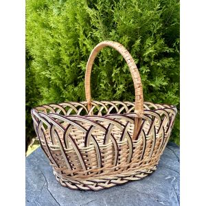 Пасхальний кошик ручної роботи з лози Великодній кошик 43х30х35 см великий