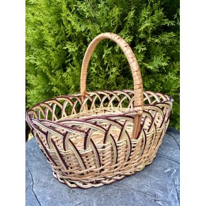 Пасхальний кошик ручної роботи з лози Великодній кошик 39х28х32 см