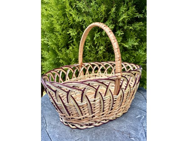 Пасхальний кошик ручної роботи з лози Великодній кошик 39х28х32 см