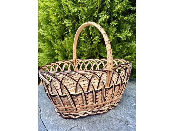 Пасхальний кошик ручної роботи з лози Великодній кошик 35х25х28 см