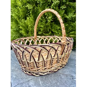 Пасхальний кошик ручної роботи з лози Великодній кошик 30х22х25 см малий