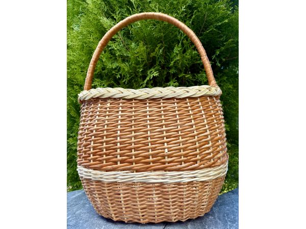 Корзина для грибів з лози ручна робота 36х25х48 см