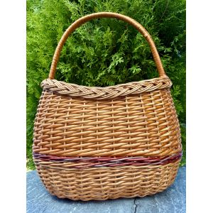 Корзина з лози для грибів ручна робота 37х25х46 см