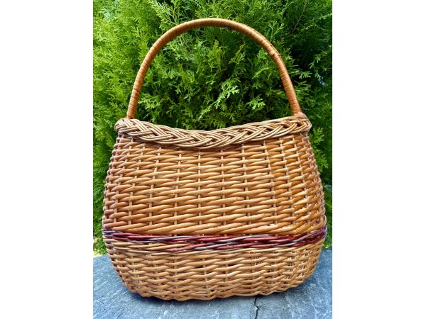 Корзина з лози для грибів ручна робота 37х25х46 см