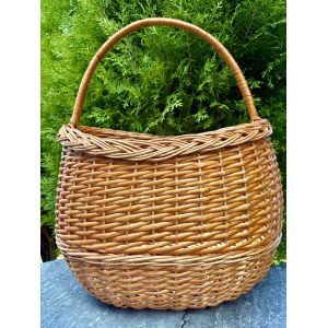 Корзина з лози для грибів ручна робота 37х25х46 см