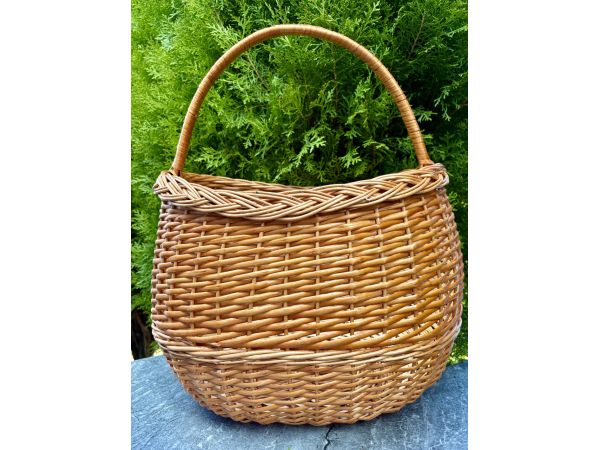 Корзина з лози для грибів ручна робота 37х25х46 см