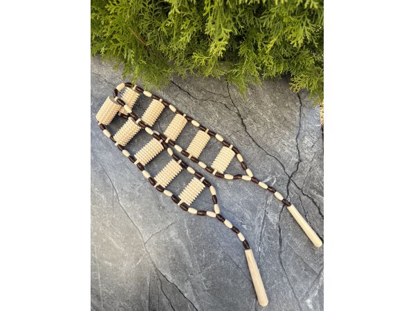 Дерев'яний масажер стрічковий для спини