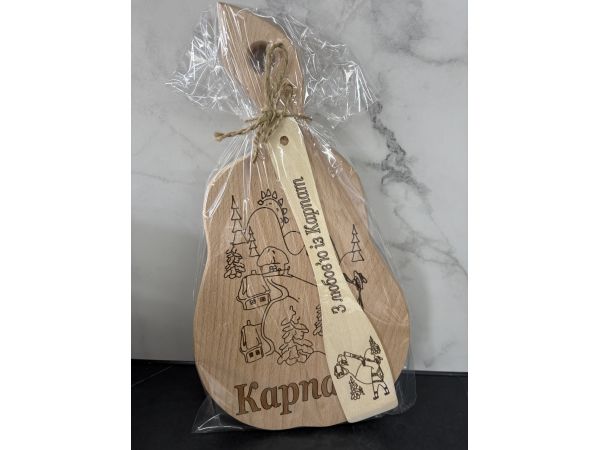 Дерев'яний набір подарунковий З Любовʼю із Карпат подарунок на день Матері