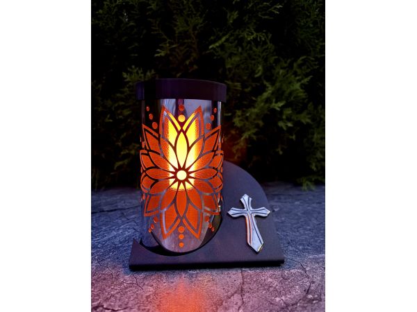 Лампадка на сонячній батареї 17 см срібло