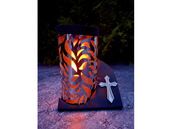 Лампадка на сонячній батареї 17 см срібло