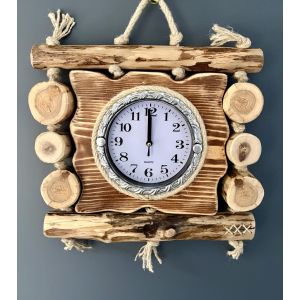 Годинник з дерева ручної роботи 35х32 см