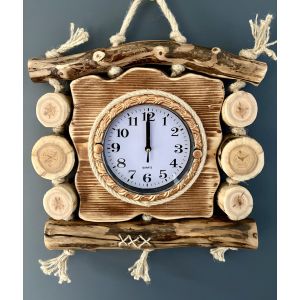 Годинник з дерева ручної роботи 35х32 см