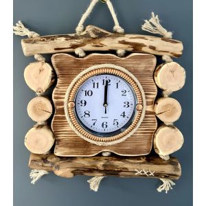 Годинник з дерева ручної роботи 35х32 см
