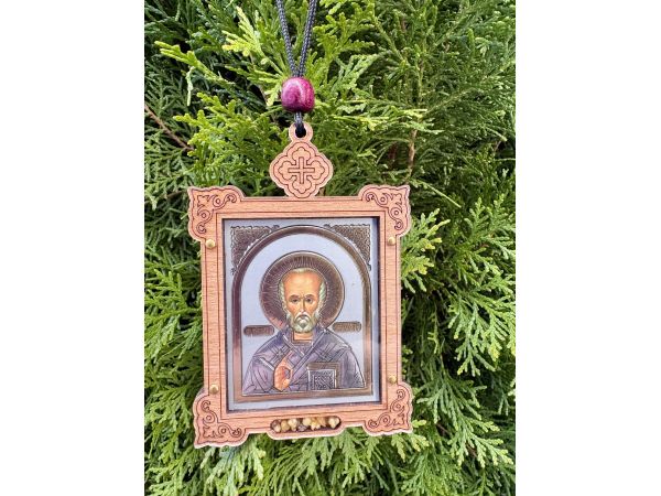 Ікона в машину оберіг для водія СВЯТИЙ МИКОЛАЙ 9х6 см