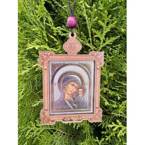 Ікона в машину оберіг для водія Казанської Божої Матері  9х6 см