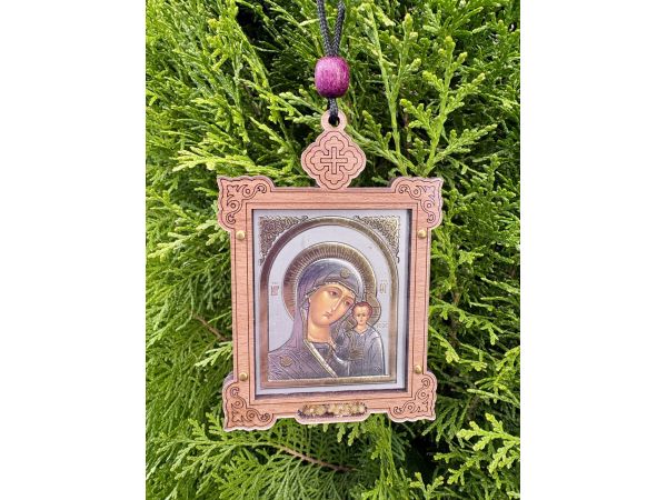 Ікона в машину оберіг для водія Казанської Божої Матері  9х6 см