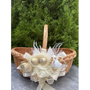 Кошик з лози 38х30х31 Великодній кошик з декором