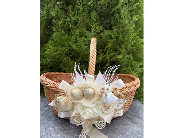 Кошик з лози 38х30х31 Великодній кошик з декором