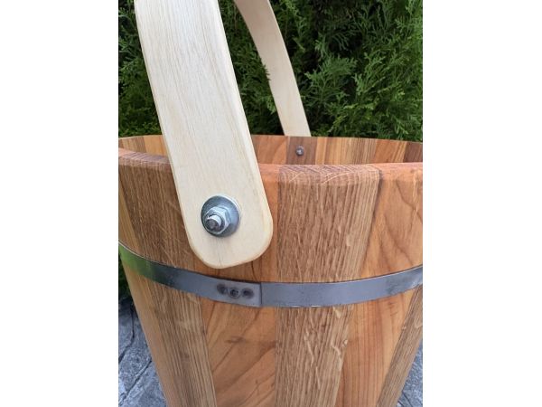 Відро для бані дерев’яне 10 л | Відро для сауни з дерева | Бондарний виріб для бані 32х29 см