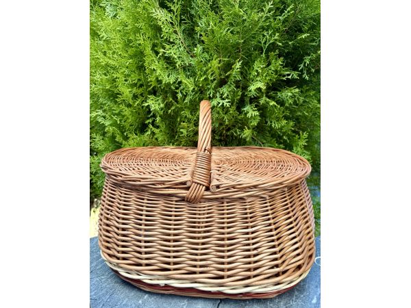 Кошик для пікніка з лози ручної роботи