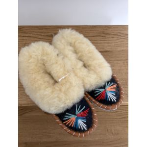 Зимові капці-чуни (закопанки) жіночі теплі домашні хутряні, антиковзка підошва 36 розмір молочне хутро
