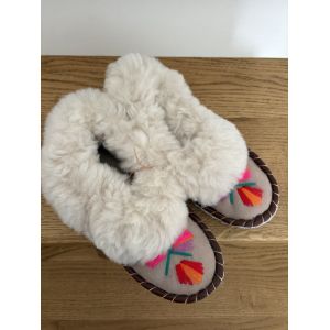 Зимові капці-чуни (закопанки) жіночі теплі домашні хутряні, антиковзка підошва 36 розмір сіра основа